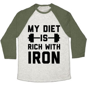 La mia dieta è ricca di ferro, maglietta da baseball unisex in tessuto tri-blend - Product Image 5