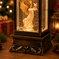 Boule à neige musicale de Noël, boule à neige lumineuse, lanterne d'ange rotative, lanterne à eau, décorations de Noël