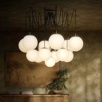Lustre Araignée Moderne Minimaliste en Laiton et Verre Mat pour Salon, Escalier, Hôtel, Décoration Intérieure
