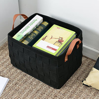 Panier de sac de rangement en feutre fait main non tissé avec logo salon OPP sac organisateur de vêtements simple 100% Polyester 3MM Rectangle