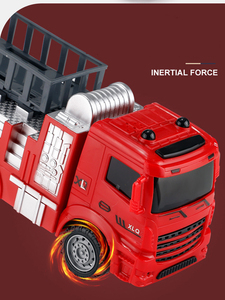 Article cadeau Grande boîte Jouets à friction Véhicule Camion de pompier à inertie 6 PCS Jouets à friction pour garçons Voitures et camions - Product Image 4