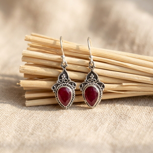 Pendientes de Lujo con Rubí Natural al por Mayor para Mujer, Plata de Ley 925, Hechos a Mano, Estilo Vintage, Joyería Personalizada - Product Image 1