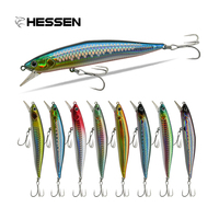 Leurre artificiel Hessen H35 imprimé en acier inoxydable, 11g/14g, 90mm, coulant, type Minnow, pour la pêche au bar et à la carpe en eau salée