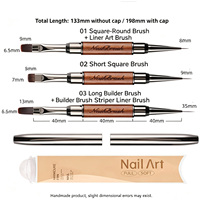 Ensemble de pinceaux à ongles artistiques de haute qualité, logo personnalisé, pinceau plat ovale, design de manche en métal de haute qualité, pinceau à ongles en gel pour salon