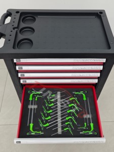 Armoire à outils roulante d'atelier avec plusieurs tiroirs, jeu complet de clés à douilles pour garage et réparation automobile, en acier laminé à froid OEM - Product Image 6