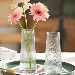 빙하 패턴 콘 양동이 꽃병 현대 간단한 스타일 장식 유리 꽃병 테이블 물병