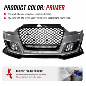 Kit carrosserie pare-chocs avant style RS3 avec calandre nid d'abeille et lèvre avant pour <span class=keywords><strong>Audi</strong></span> <span class=keywords><strong>A3</strong></span> S3 8V 2013-2016 - Product Image 2