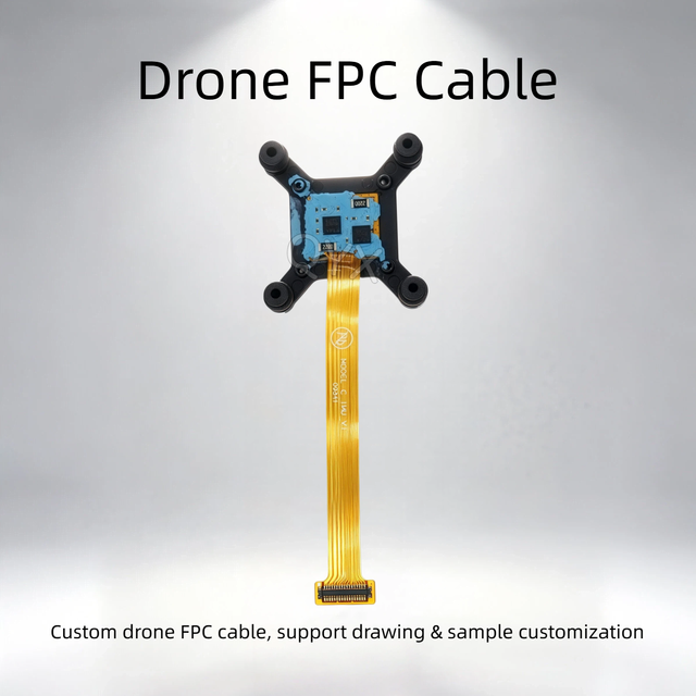 QYX Brand RoHS Certified Drone FPC Cable Custom Gimbal Flex PET FFC Ribbon Copper Tin Plated 0.5mm Pitch FPV Aerial Photography