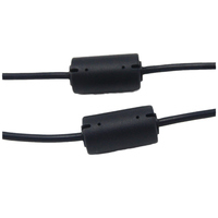Cable de alimentación blindado DIN de 4 pines 1185 18AWG con núcleos de ferrita dobles y alivio de tensión