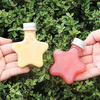Botol Mini Bentuk Bintang 50ml, Botol Dekoratif PET Transparan untuk Aksesoris, Botol Hiasan Pohon Natal