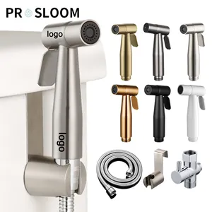 Bathroom Faucet Stainless Steel 304 Accessories Portable Toilet Bidet Sprayer Set Kit Muslim Woman Cleaning Flush Gun Shattaf