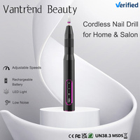 Vantrend Beauty Ponceuse à ongles portable sans fil rechargeable en aluminium en forme de stylo 35000 tr/min Vitesse réglable Super durable OEM