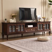 Ensemble moderne de meuble TV et table basse multifonctionnel en bois massif avec rangement pour salon, mobilier de maison