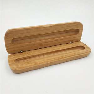 Eco Friendly Bamboo Pen <b>Box</b> Single Holder for Promotional <b>Gift</b> Packaging Natural Unfinished Wood Case - Product Image 4