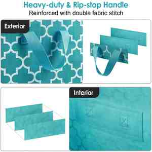 Non-woven Fabric 100L <b>Foldable</b> Storage <b>Bag</b> Organizer with Reinforced Handle Clear Window Sturdy Zippers - Product Image 5