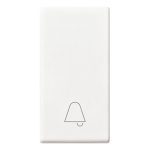 Botón de timbre blanco con símbolo de campana de 4,4 x 2,2 x 0,8 pulgadas para uso en interiores - Product Image 1
