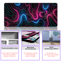 Tapis de souris de jeu XXL personnalisable en caoutchouc imperméable avec contour lumineux éblouissant, logo personnalisé en couleur, accessoires informatiques