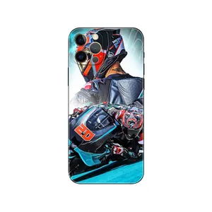 Custom Moto NO.20 Fabio Quartararo funda de silicona para iPhone 11/12/13/14/15 Pro Max impresión UV funda de sublimación de teléfono móvil