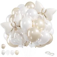 Bouquet de ballons en latex avec confettis en forme de nœud, kit de ballons colorés pour anniversaire, Saint-Valentin, fête prénatale, centre de table