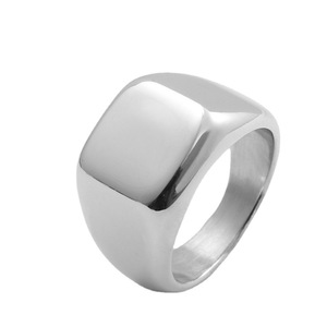 yunnique Men's <b>Titanium</b> Steel Square <b>Ring</b> Geometric Polished Silver Gift Jewelry 280663 - Product Image 5