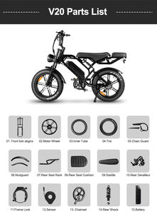 Asiento Extraíble para Bicicleta Eléctrica Serie V20, Funda Impermeable de Cuero, Accesorios para Bicicleta Eléctrica, Color Negro - Product Image 5