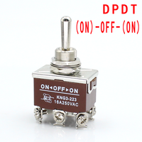 Interrupteur à bascule DPST DPDT 16A 250VAC 4 broches 6 broches On-off/on-on/on-off-on 3 positions 6 broches Interrupteur momentané DPDT Bakélite Instruments