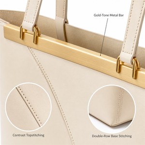 Sac fourre-tout de <span class=keywords><strong>luxe</strong></span> en cuir pour femme, grande capacité, sac à bandoulière avec poignée dorée, vente en gros, personnalisation OEM - Product Image 5