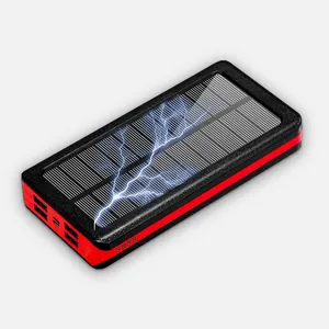 Banco de energía solar portátil impermeable, cargador solar Universal de 30000mAh con logotipo OEM para todos los teléfonos móviles