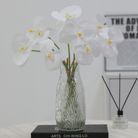 Fleur artificielle Phalaenopsis 3D de haute qualité pour décoration de maison et de mariage, ornement, guide d'allée, arrangement floral, plante artificielle