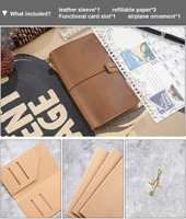 Carnet en cuir vintage fait main, rechargeable, journal de voyage, journal d'écriture, cadeau promotionnel personnalisé