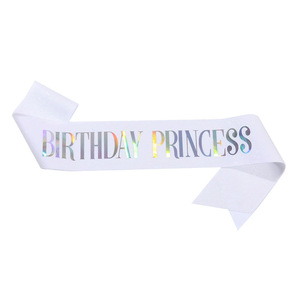 Rubans en plastique carrés pour fêtes d'anniversaire et Pâques, personnalisables avec logo, rose, blanc, pailletés, écharpes souples pour filles, sublimation, femmes, joyeux - Product Image 5