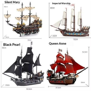 Modelo de Barco Pirata <span class=keywords><strong>del</strong></span> <span class=keywords><strong>Caribe</strong></span> <span class=keywords><strong>Perla</strong></span> <span class=keywords><strong>Negra</strong></span>, Juguete de Ensamblaje, Bloques de Construcción de Veleros, Regalo para Niños - Product Image 6