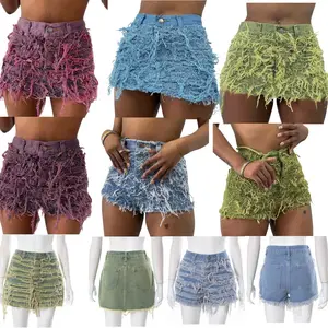 आकर्षण का सबसे अच्छा बेच उत्पादों डेनिम शॉर्ट्स Y2k लटकन मिनी लपेटें जीन स्कर्ट महिलाओं