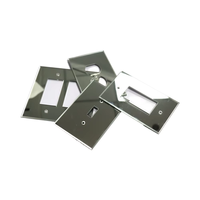 Réfléchissant argent miroir acrylique plaque murale sortie interrupteur plaque couvre pour cuisine salle de bain