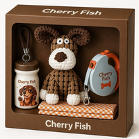 CHERRYFISH Petgiftbox Jouets à mâcher pour animaux en velours côtelé, jouets interactifs pour l'entraînement des chiens en forme d'animaux, petite bouteille d'eau