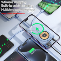 Nouvelle conception, batterie externe portable magnétique sans fil 10000mAh 22.5W à charge rapide 15W avec câbles intégrés et support pour téléphone