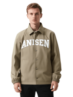 Vente en gros Logo personnalisé veste d'entraîneurs pour hommes en violet grande taille coupe-vent avec placement de logo avant