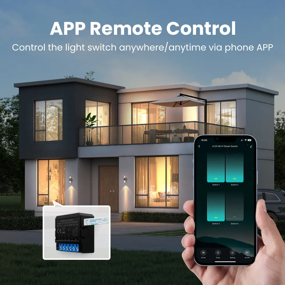 Avatto 1-4 Gang Tuya Smart Home Wireless Wifi Led Light Wall Dimmer Switch Module Control Work With App Alexa Google Home