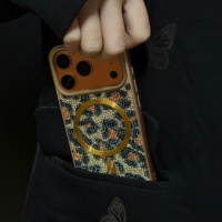 Coque de téléphone magnétique à imprimé léopard scintillant, nouvelle coque de protection antichoc style Ins pour iPhone 17 Series iPhone 15 Pro
