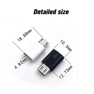 Adaptateur Micro USB vers <span class=keywords><strong>Type</strong></span> <span class=keywords><strong>C</strong></span> de petite taille, mâle/femelle, en ABS, avec sortie CC et connecteurs nickelés - Product Image 3