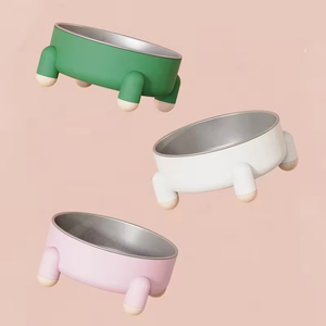 Bols pliables portables en acier inoxydable pour chiens et chats avec base en caoutchouc antidérapante, tailles personnalisables pour les voyages et l'extérieur - Product Image 1