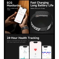 KR96pro Penjualan Terlaris Gelang Pintar Tanpa Layar untuk Unisex ECG HRV Detak Jantung Tidur Stres Monitor Kesehatan Wanita Tahan Air 3ATM