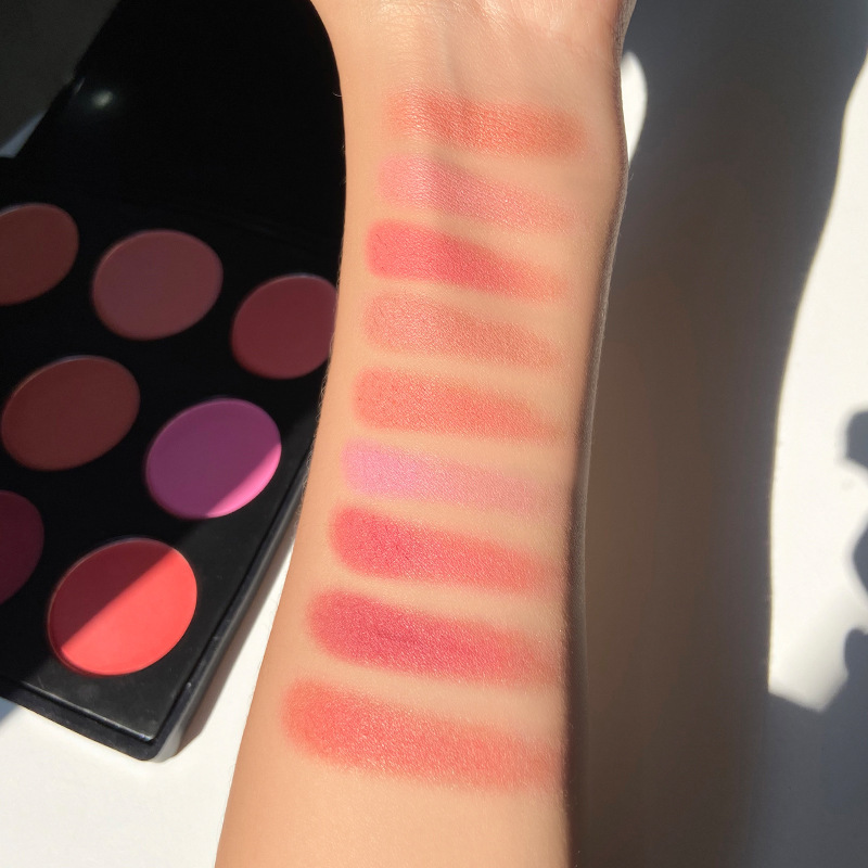 Oem натуральная светящаяся Косметика Макияж 9 цветов румяна Сделайте свой собственный бренд румяна палитра