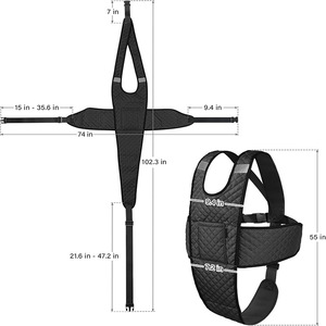 Ceinture de sécurité pour fauteuil roulant, gilet de retenue réglable en tissu Oxford pour personnes âgées et handicapées, noir - Product Image 3