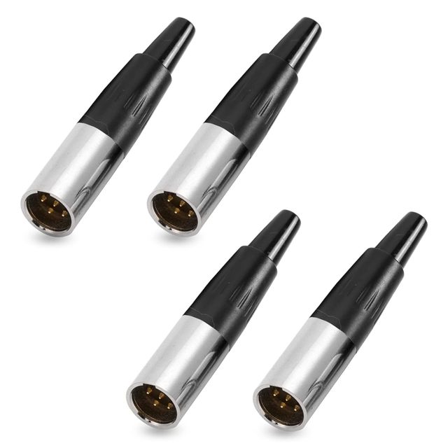 4Pin Mini XLR Connector TA4F Adapter Male Plug Mic Microphone Audio Connector