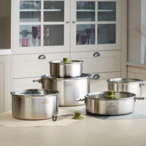 PocketDream Commercial 4 pièces en acier inoxydable à trois plis ensemble d'ustensiles de cuisine poignée détachable cuisinière à gaz compatible couvercle de casserole - Product Image 2