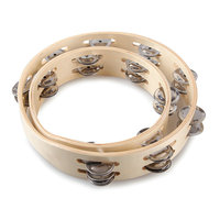 Wholesale Hand Musical Instrument 4inch 6 Inch 8inch 10inch Wooden Toy Tambourine for Kids Preschool Percussion