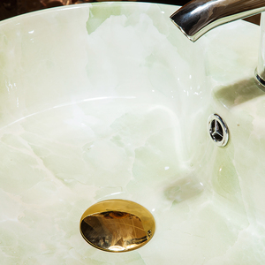 Jingdezhen Art haut de gamme en céramique marbre vasque rond sanitaire comptoir en céramique lavabo à main - Product Image 5