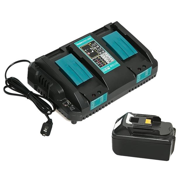 Dual Port Charger Replace for Mak Battery 18V Lithium Ion DC18RD DC18RC for 18V BL1830 BL1430 Power Tool Accessories
