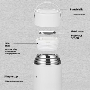 BORGE personnalisé étanche large bouche Double couche en acier inoxydable conteneur thermos flacon isolé <span class=keywords><strong>sous</strong></span> <span class=keywords><strong>vide</strong></span> pot de nourriture avec cuillère - Product Image 4